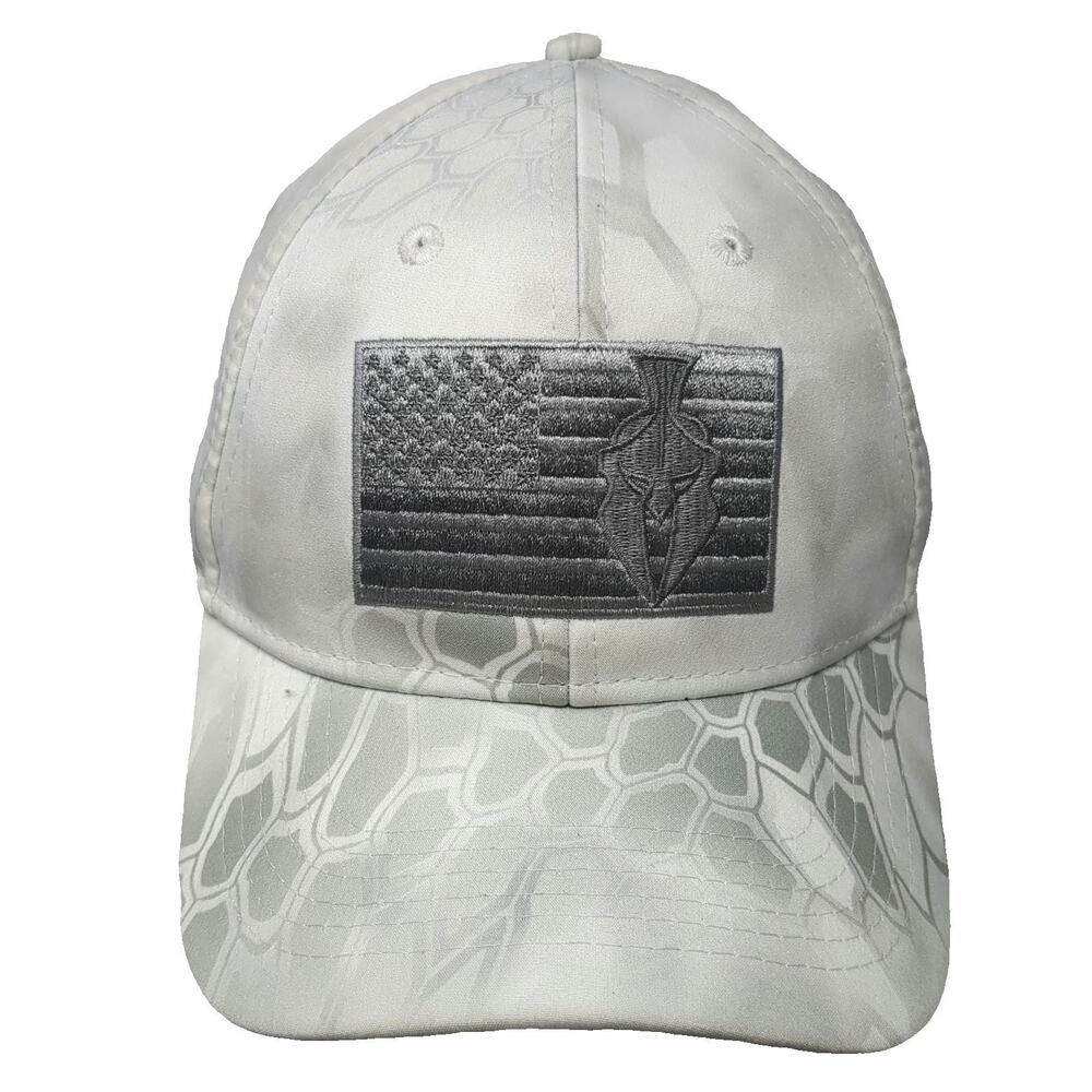 Kryptek Baseball Cap White One Size American Flag Spartan Tactical Camo Hat